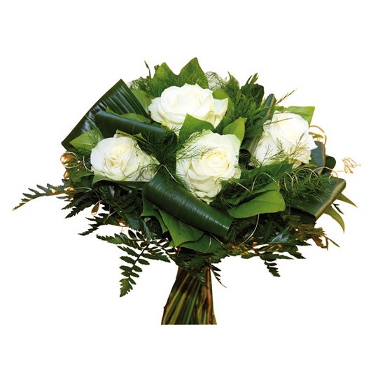 Panier Rond De Fleurs Blanches