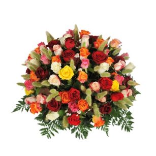 Fleurs pour enterrement - Composition florale de deuil Grenat