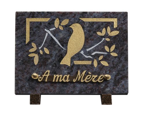 Plaques granit 15x20cm - Gravure Oiseau