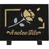 Plaques granit 15x20cm - Gravure Bouton de Rose