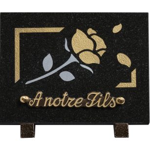 Plaques granit 15x20cm - Gravure Bouton de Rose