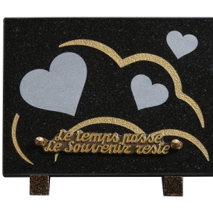 Plaques granit 15x20cm - Gravure Coeurs