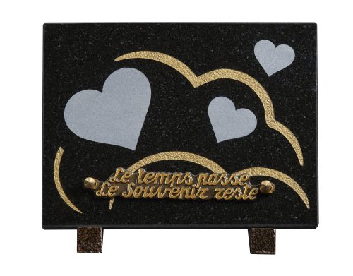 Plaques granit 15x20cm - Gravure Coeurs