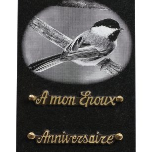 Plaques granit 18x25cm - Gravure Oiseau