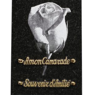 Plaques granit 18x25cm - Gravure Rose