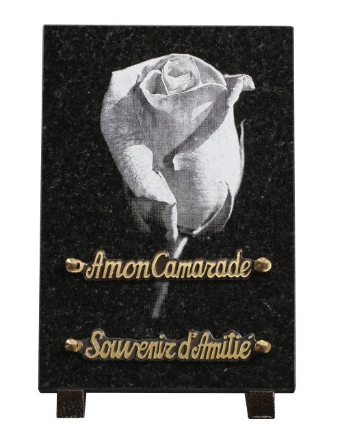Plaques granit 18x25cm - Gravure Rose