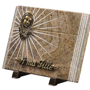 Plaques granit 17.5x25cm - Gravure Étoile - Bronze Vierge