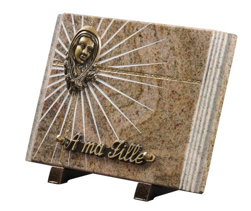 Plaques granit 17.5x25cm - Gravure Étoile - Bronze Vierge