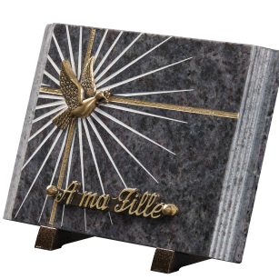 Plaques granit 17.5x25cm - Gravure Étoile - Bronze Colombe