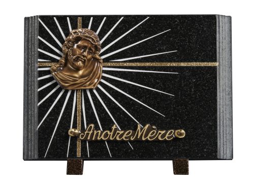Plaques granit 17.5x25cm - Gravure Étoile - Bronze Christ