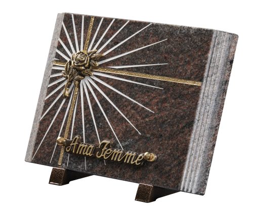 Plaques granit 17.5x25cm - Gravure Étoile - Bronze Rose – Image 2