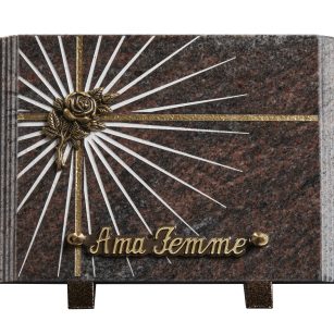 Plaques granit 17.5x25cm - Gravure Étoile - Bronze Rose