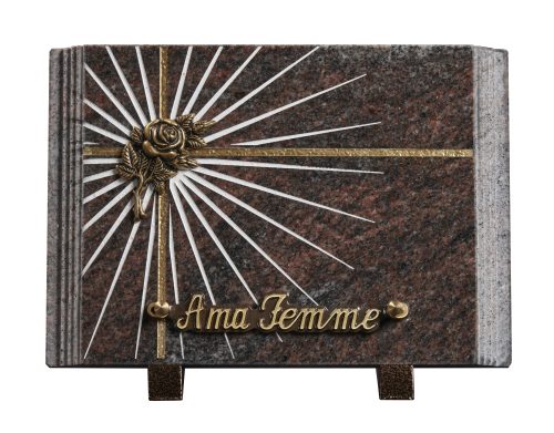 Plaques granit 17.5x25cm - Gravure Étoile - Bronze Rose
