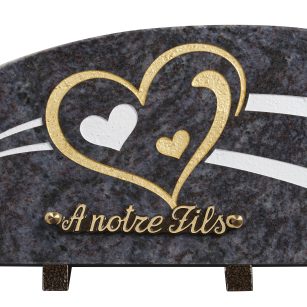 Plaques granit 18x25cm - Gravure Coeur