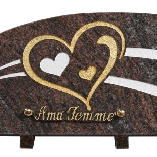 Plaques granit 18x25cm - Gravure Coeur