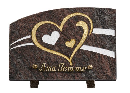 Plaques granit 18x25cm - Gravure Coeur
