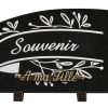 Plaques granit 18x25cm - Gravure Feuillage - Texte "Souvenir"