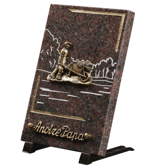 Plaques granit 18x25cm - Gravure Paysage - Bronze Jardinier – Image 2