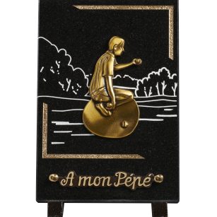 Plaques granit 18x25cm - Gravure Paysage - Bronze Bouliste