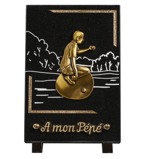 Plaques granit 18x25cm - Gravure Paysage - Bronze Bouliste
