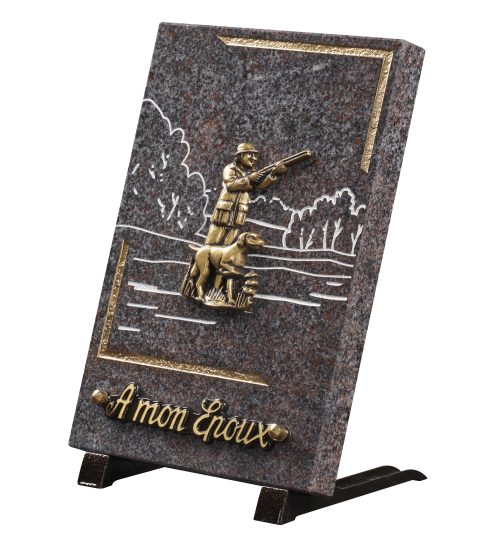 Plaques granit 18x25cm - Gravure Paysage - Bronze Chasseur – Image 2