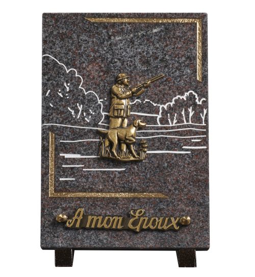 Plaques granit 18x25cm - Gravure Paysage - Bronze Chasseur
