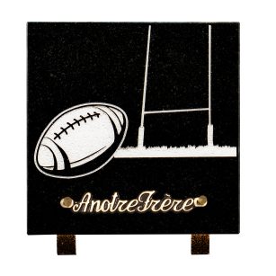 Plaques granit 20x20cm - Gravure Rugby