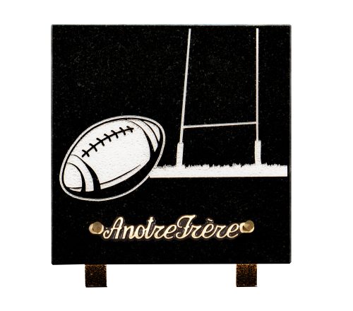 Plaques granit 20x20cm - Gravure Rugby