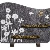 Plaques granit 20x30cm - Gravure Fleurs