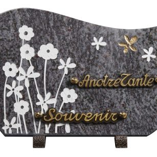Plaques granit 20x30cm - Gravure Fleurs