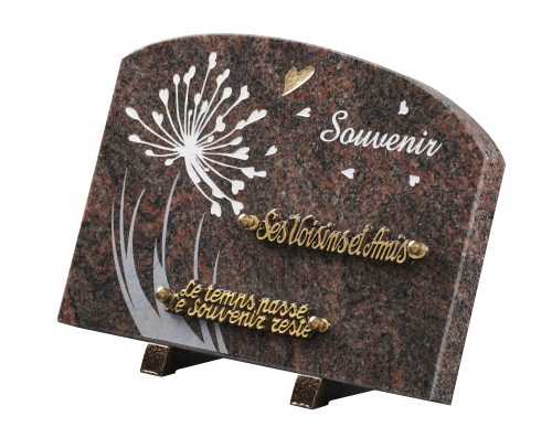 Plaques granit 20x30cm - Gravure Pissenlit - Texte "Souvenir" – Image 2