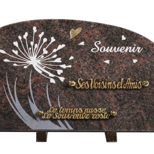 Plaques granit 20x30cm - Gravure Pissenlit - Texte "Souvenir"