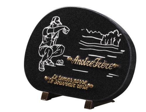 Plaques granit 20x30cm - Forme Galet - Gravure Pétanque – Image 2