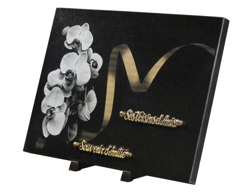 Plaques granit 25x35cm - Gravure Orchidées – Image 2
