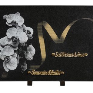 Plaques granit 25x35cm - Gravure Orchidées
