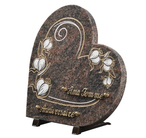 Plaques granit 30x30cm - Forme Cœur - Gravure Arabesque – Image 2