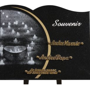 Plaques granit 30x40cm - Gravure Bougies - Texte "Souvenir"