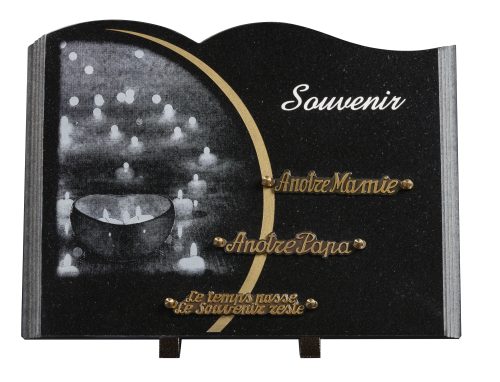 Plaques granit 30x40cm - Gravure Bougies - Texte "Souvenir"