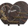 Plaques granit 30x40cm - Forme Cœur - Gravure Coeur - Texte "Pensée"