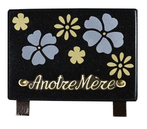 Plaques Granit 12x18cm - Gravure Fleurs