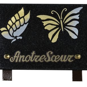Plaques Granit 12x18cm - Gravure Papillons