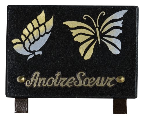 Plaques Granit 12x18cm - Gravure Papillons