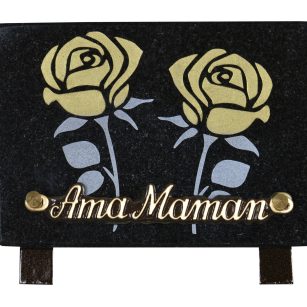 Plaques Granit 12x18cm - Gravure Roses