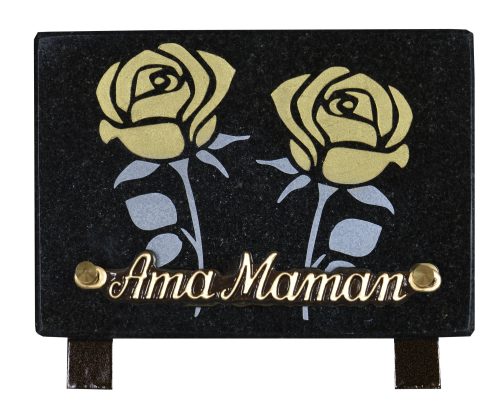 Plaques Granit 12x18cm - Gravure Roses