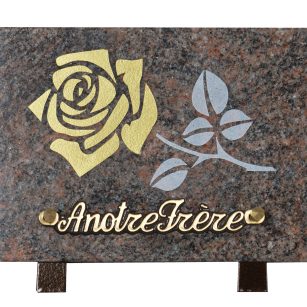 Plaques Granit 15x20cm - Gravure Roses