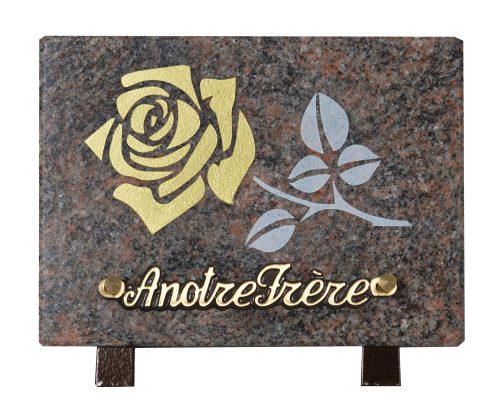 Plaques Granit 15x20cm - Gravure Roses