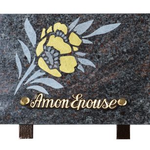 Plaques Granit 15x20cm - Gravure Fleurs