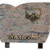 Plaques Granit 15x20cm - Bronze Cœur Colombe