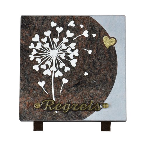 Plaques Granit 20x20cm - Gravure Pissenlit