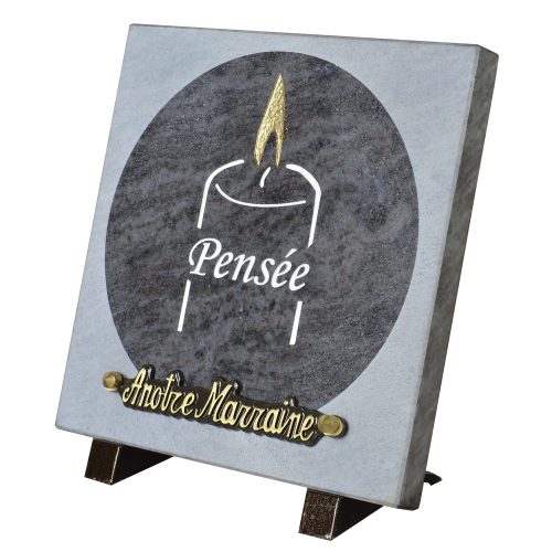 Plaques Granit 20x20cm - Gravure Bougie - Texte "Pensée" – Image 2